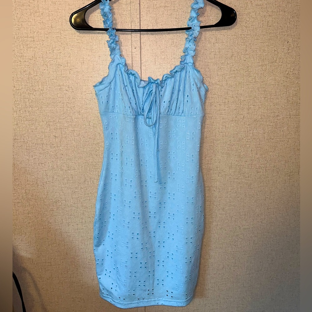 SHEIN Columbia Blue Tight fitted Sun Dress